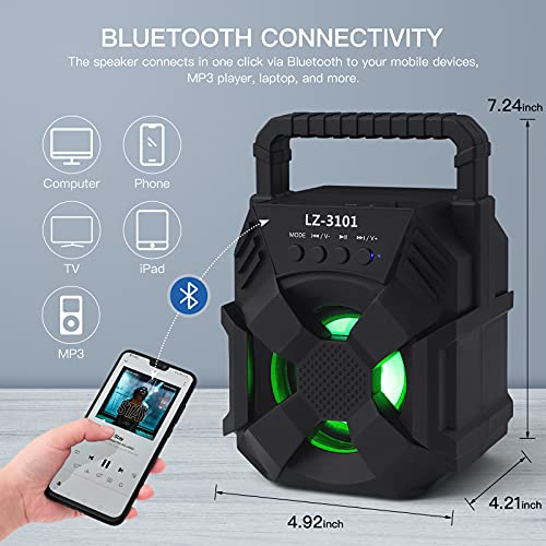 Wireless Bluetooth Portable Speaker Outdoor Speakers with Bluetooth 5.0,HiFi Subwoofer Portable