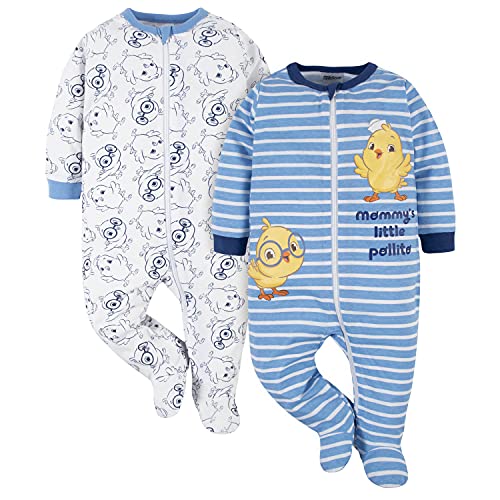 Uni -Baby Boys' 2-Pack Sleep 'N Plays, Blue,