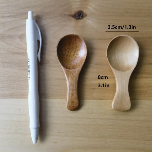 MODAIO-5 Pieces Mini Wooden Spoon Condiments Spoon with Short Handle
