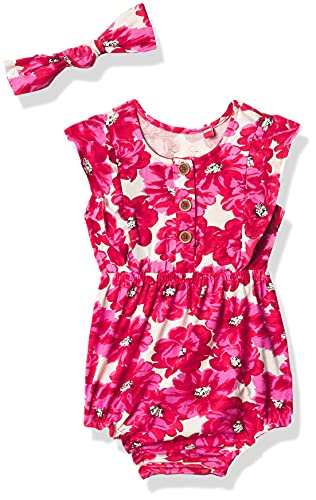 Baby Girls Girls' Footie/Onesie and Toddler Footie, Hibiscus Flower Print, 3 Months US