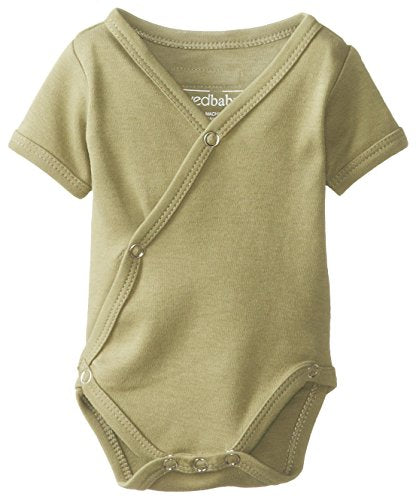 Uni -Baby  Cotton Kimono Short Sleeve Bodysuit, Sage, 0/3 Months