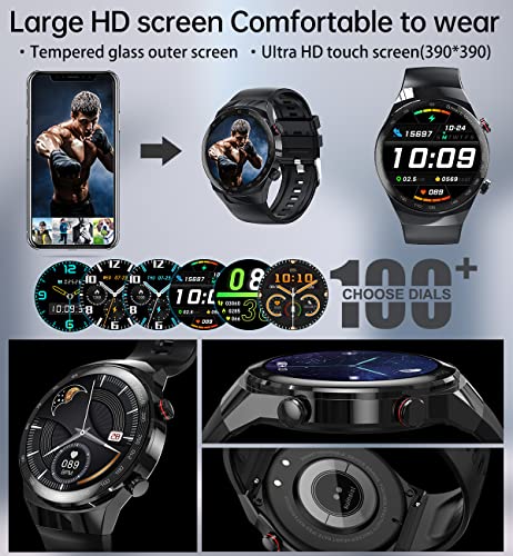 Smart Watch for Men, AK26 smartwatch for Android and iOS Phones (Dail/Receive Calls, Music Storage/Player), Fitness Tracker with Sleep/HR Monitor, IPS HD Full-View Screen, IP67 Waterproof