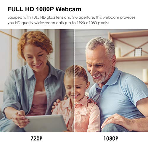 Full HD 1080P Webcam, PA150S Durable Metal Web Camera with Built-in Mic, Plug and Play for Teams Zoom Meeting Video Conference Streaming, Compatible with PC/Desktop/Laptop/Mac