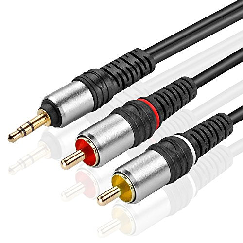 TNP 3.5mm to RCA Audio Cable - 1 Feet Gold Plated HiFi Sound Aux to RCA Cable Male to Male Stereo Audio Adapter Cable - 1/8 to RCA Stereo Cable for Smartphones, TV, Car Audio, Stereo Sound System