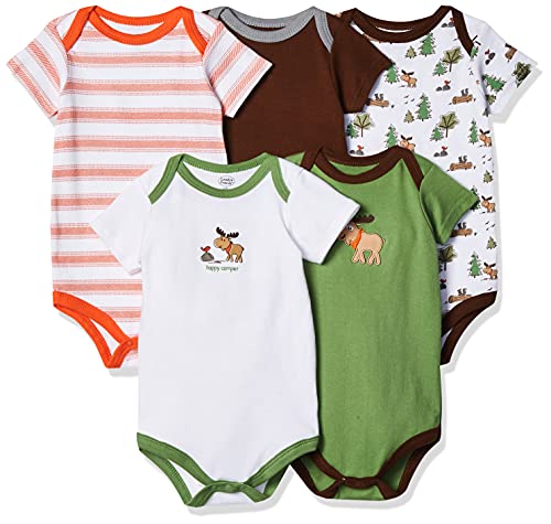 Unisex Baby Cotton Bodysuits, Moose, 0-3 Months