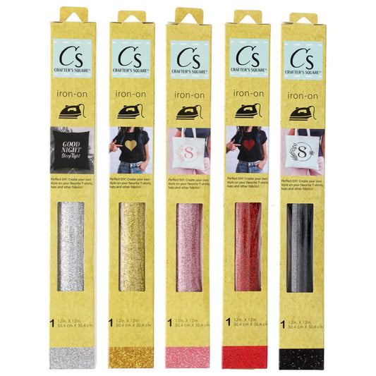 Crafter's Square Iron-On Glitter Vinyl Paper, 12x12-in. (Pack of 24)