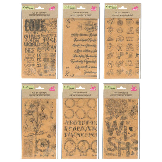 Crafter's Square Parchment Rub-On Sticker Designs (Pack of 36)