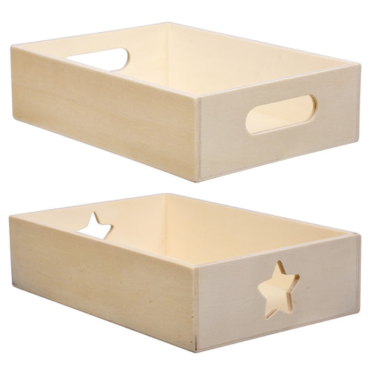 Crafter's Square Wooden Trays, 1.75x6.75x4.875 in. (Pack of 36)