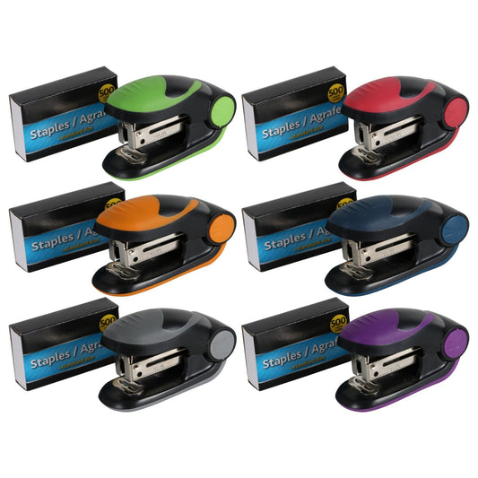 Colorful Mini Staplers, 2.75x1.75x1.25 in. (Pack of 24)