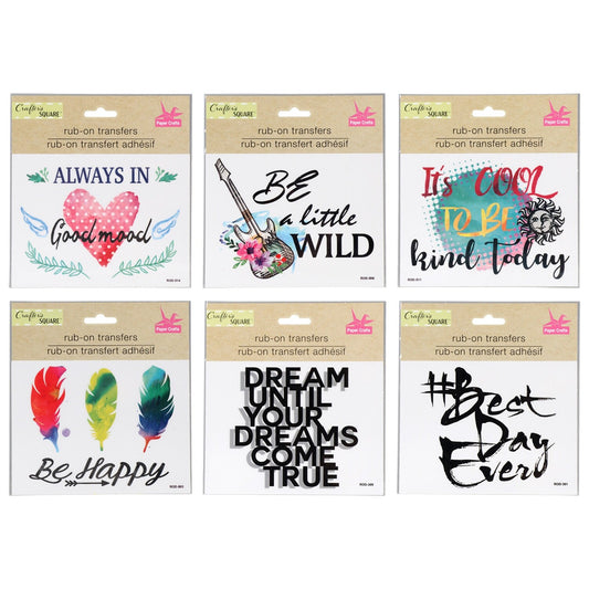 Crafter's Square Rub-On Removable Stickers (Pack of 36)