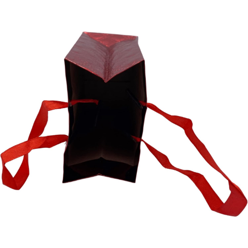 MODAIO-Small Size Gift Bags – Reusable Gift Bags With Handles Stunning Colors - Perfect As Goodie Bags, Birthday Gift Bags, Party Favor Bags– 4"W x 3"D x 6"H Size-1/count (Red)