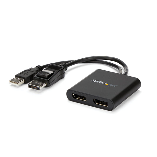 .com 2-Port Multi Monitor Adapter - DisplayPort 1.2 MST Hub - Dual 4K 30Hz or 1080p - USB Bus Powered - Video Splitter for Extended Desktop Mode on Windows PCs Only - DP to 2x DP (MSTDP122DP)