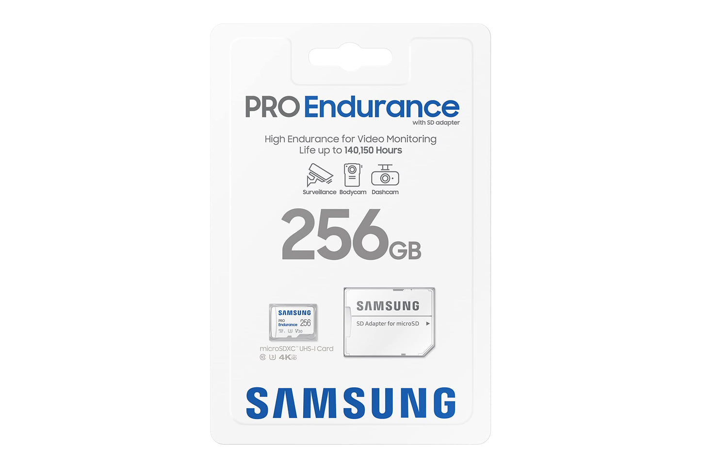 PRO Endurance 256GB MicroSDXC Memory Card with Adapter for Dash Cam, Body Cam, and security camera - Class 10, U3, V30 (MB-MJ256KA/AM)