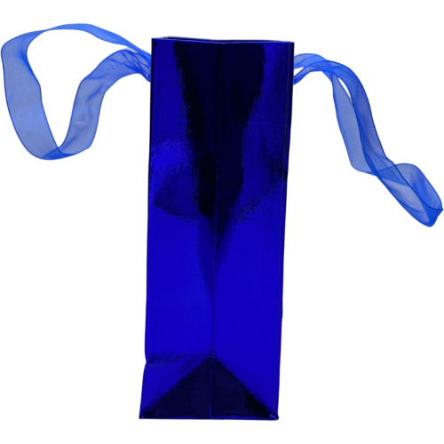 MODAIO-Gift Bags Small Size – Reusable Gift Bags With Handles From Three Different Stunning Colors - Perfect As Goodie Bags, Birthday Gift Bags, Party Favor Bags– 4"W x 3"D x 6"H Size-1/count (Blue)