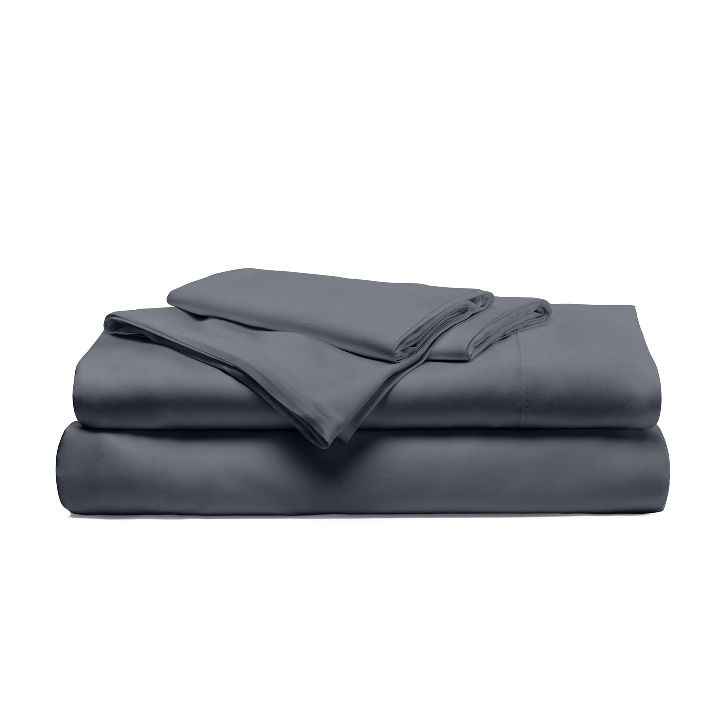 Resort Bamboo-Viscose 4-Piece Bed Sheet Set Cooling, Odor-Resistant, Hypoaller ic, Soft and Durable Flat and Fitted Sheets and Two Pillowcases Queen Blue Lagoon