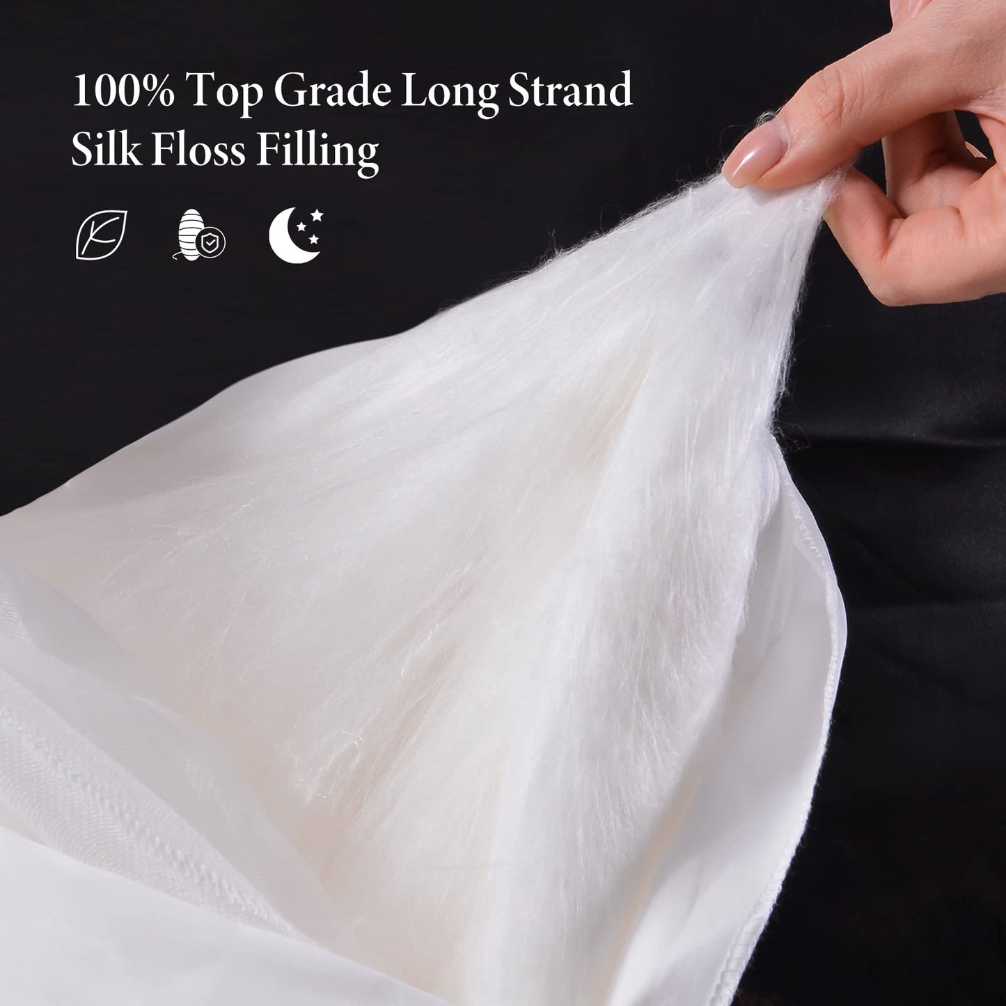 Silk Comforter for Spring and Fall with 300TC Cotton Shell, Silk Filled Comforter, Silk Quilt, Silk Duvet Ultra Soft, Light Weighted- 100% Top Grade Silk, California King Size