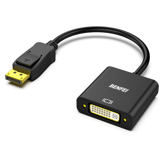 DisplayPort to DVI DVI-D Single Link Adapter, Display Port to DVI Converter Male to Female Black Compatible for Lenovo, Dell, HP and Other Brand