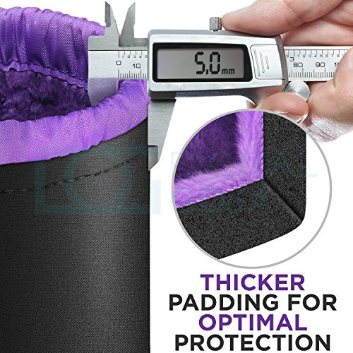(4 Pack) Thick Protective Neoprene Pouch Set for DSLR Camera Lens (Canon, Nikon, Pentax, Sony, Tamron, Sigma, Panasonic, Fuji) Includes: Small, Medium, Large and Extra Large Pouches