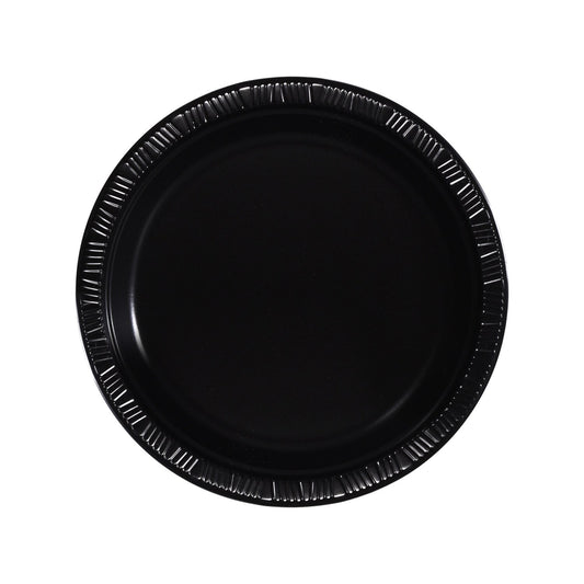 Black 7 in. Plastic Dessert Plates, 12-ct. Packs (Pack of 36)