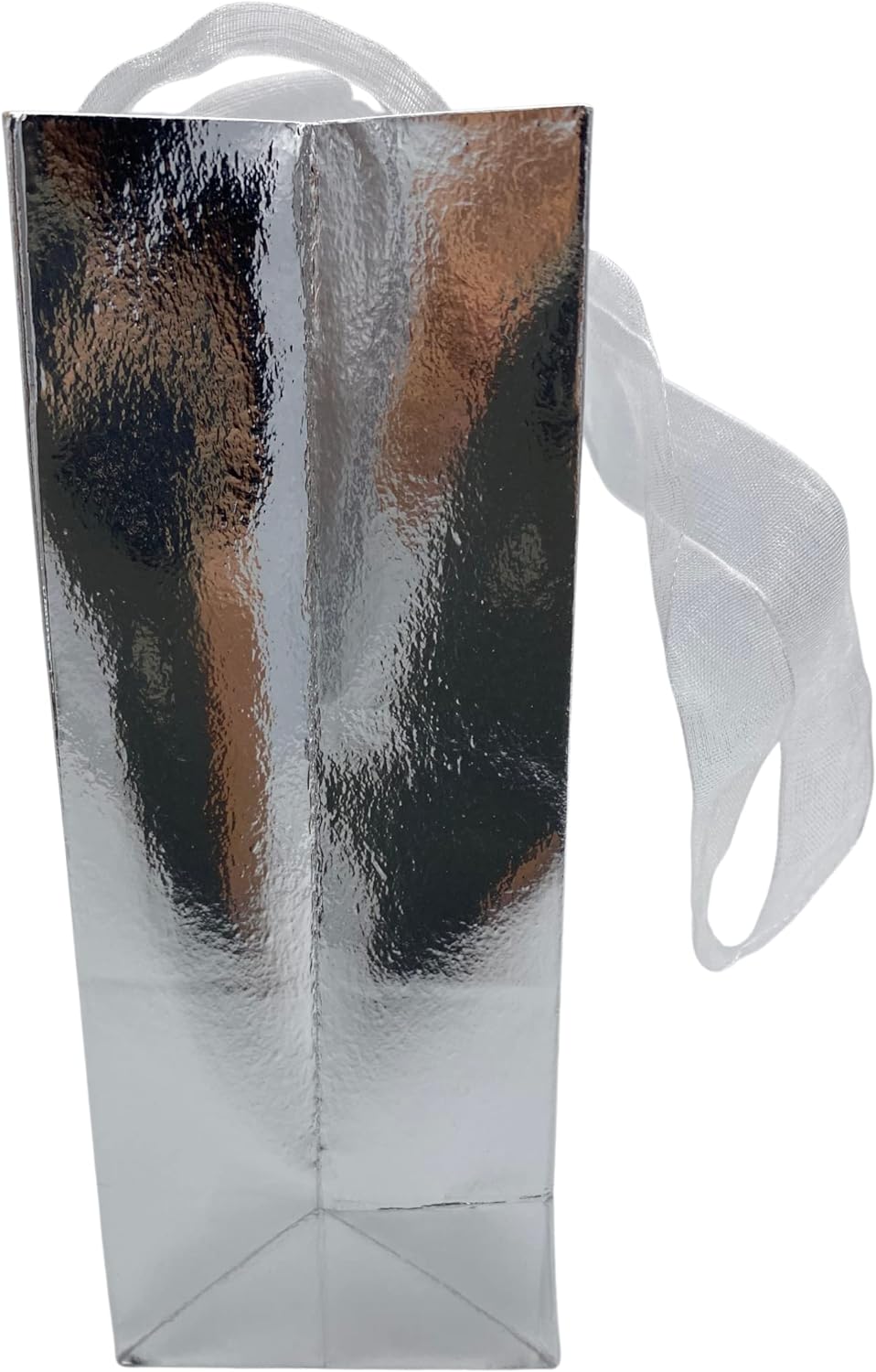 MODAIO-Gift Bags Small Size – Reusable Gift Bags With Handles From Three Different Stunning Colors - Perfect As Goodie Bags, Birthday Gift Bags, Party Favor Bags– 4"W x 3"D x 6"H Size-1/count (Silver)