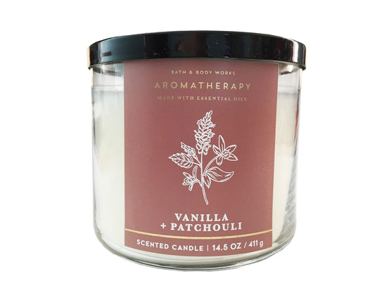 3 Wick Scented Comfort Aromatherapy Candle Vanilla and Patchouli 14.5 Ounce with Natural Essential Oils