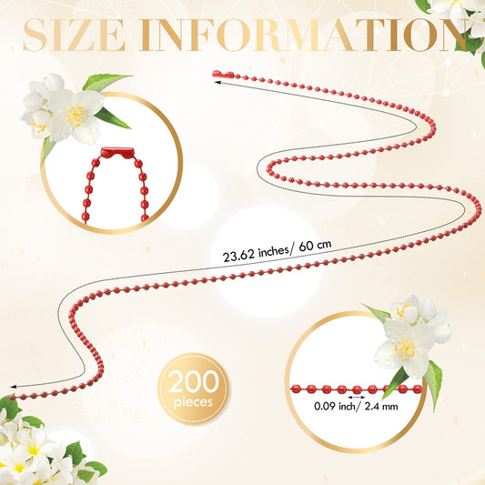 200 Pcs Stainless Steel Beaded Chain for Jewelry Making