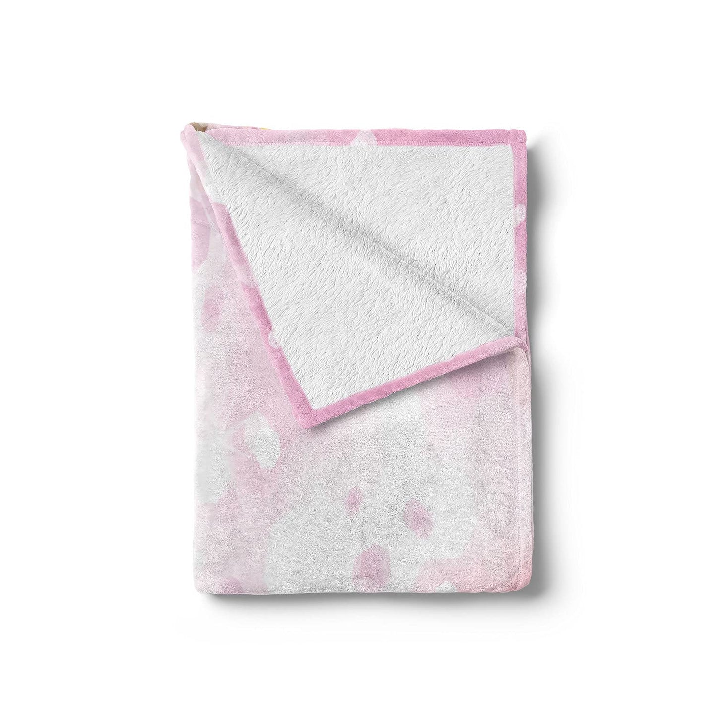 Rose Throw Blanket, Blossoming Spring Flowering Cherry Sakura April Tree Freshness Tenderness, Flannel Fleece Accent Piece Soft Couch Cover for Adults, 50" x 70", Yellow Green