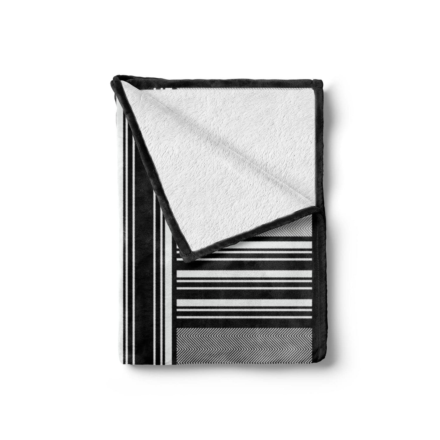 Letter A Throw Blanket, Monochrome Style Lines and Stripes with Old Vintage Look Clic Geometry, Flannel Fleece Accent Piece Soft Couch Cover for Adults, 50" x 70", Charcoal Grey White