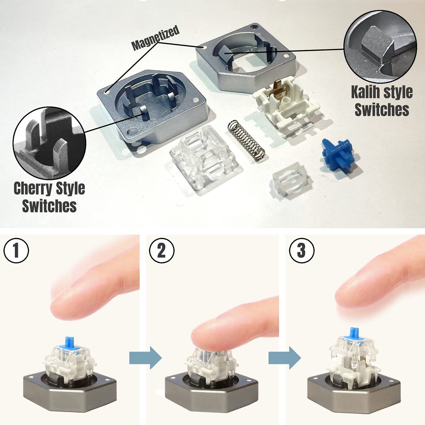 6in1 DIY Lube Kit for Mechanical Keyboards | Metal 2in1 Switch Opener, Switch Puller, Keycap Puller, O Rings, Tweezers, Keyboard Brush | Cherry MX, Kailh, Gateron, Durock, Zeal, Panda (2)