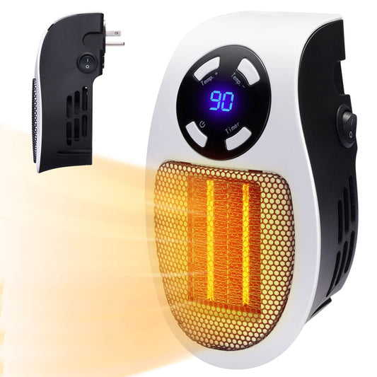 Wall Space Heater 350W Portable Electric Heater with Programmable Adjustable Thermostat, Overheat Protection, Precise LED Display, Ped UL and CSA Certification Safe Heater for Office Dorm Room