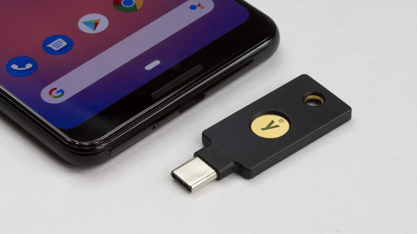 '- YubiKey 5C NFC - Two Factor Authentication USB and NFC Security Key, Fits USB-C Ports and Works with Supported NFC Mobile Devices - Protect Your Online Accounts with More Than a Password