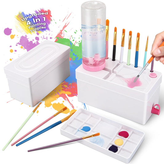 Paint Brush Cleaner and Holder Pink 4-in-1