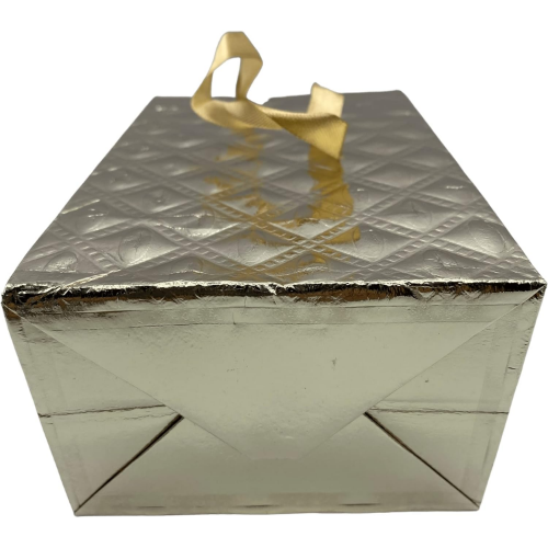 MODAIO-Small Size Gift Bags – Reusable Gift Bags With Handles Stunning Colors - Perfect As Goodie Bags, Birthday Gift Bags, Party Favor Bags– 4"W x 3"D x 6"H Size-1/count (Gold)