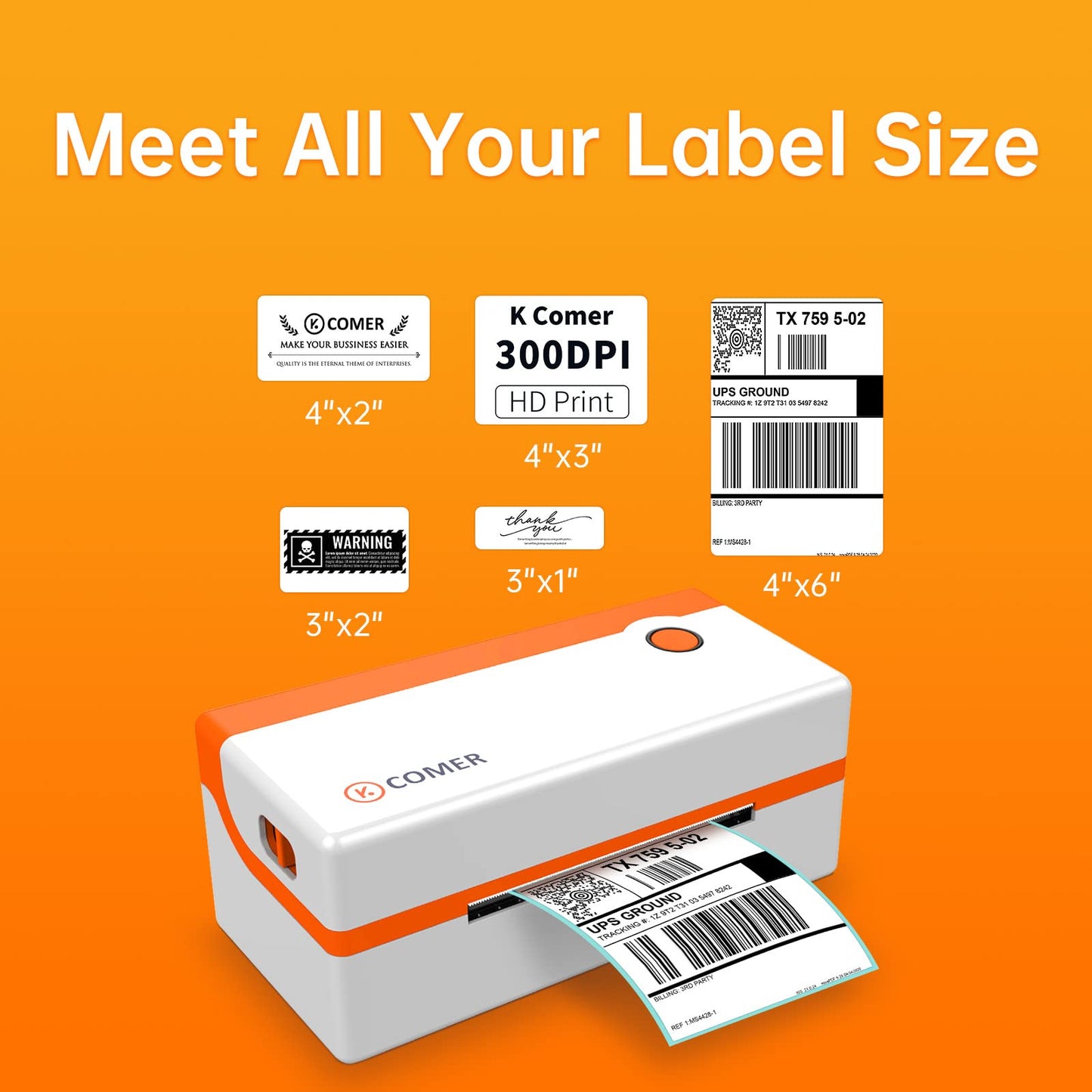Thermal Label Printer 4x6 Shipping Label Printer for Small Business & Shipping Package 203dpi 150mm/s for , , Shopify, Etsy, UPS, USPS, FedEx, DHL