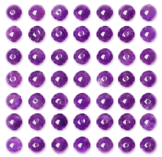 60pcs Natural Amethyst Beads for Jewelry Making