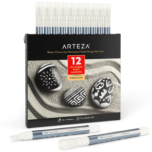 Oil-Based Paint Markers 12-Pack White 1.3mm