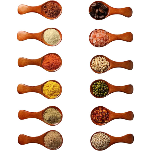 MODAIO-5 Pieces Mini Wooden Spoon Condiments Spoon with Short Handle