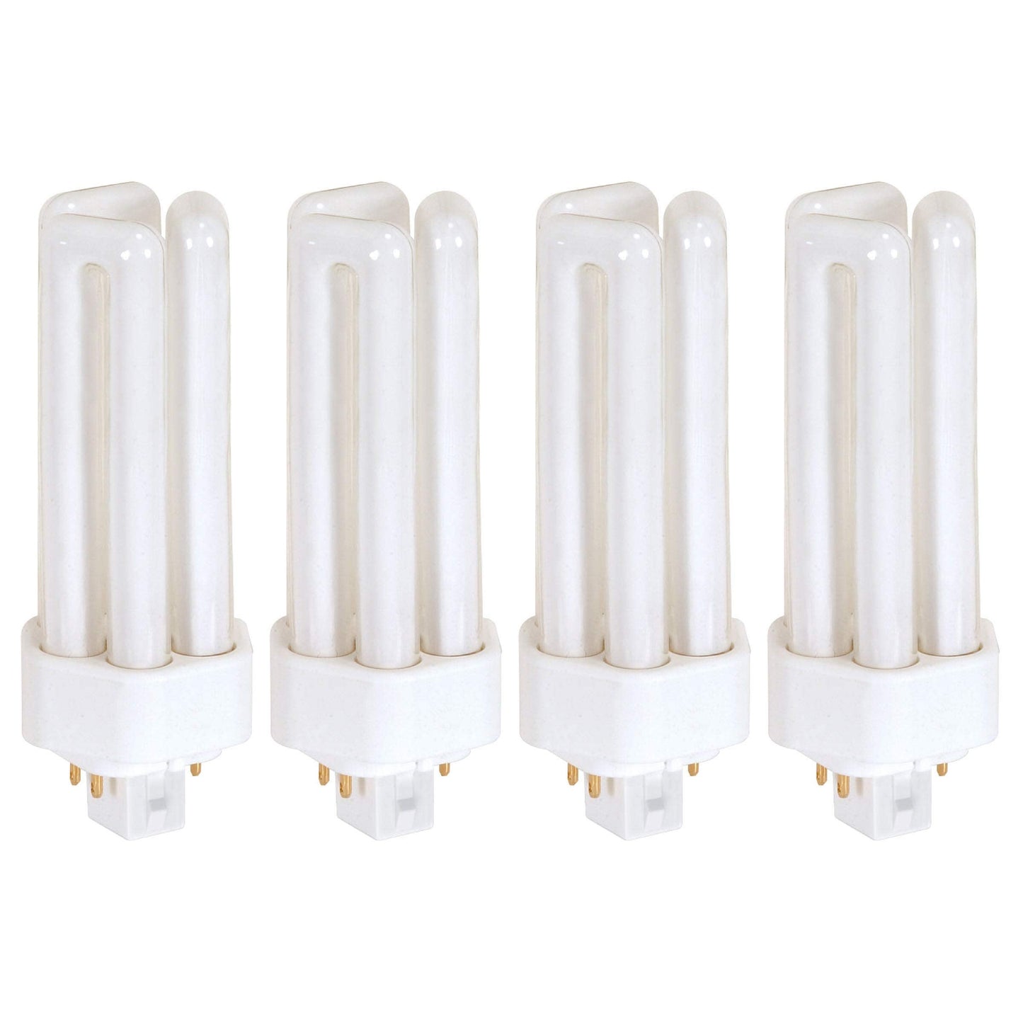 (Pack of 4) 26 Watt Triple Tube - GX24Q-3 (4 Pin) Base - 2700K Warm White - CFL Light Bulb - Replaces 20879 CF26DT/E/IN/827 - 458240 PL-T 26W/827/4P/ALTO - GE 97614 F26TBX/827/A/ECO
