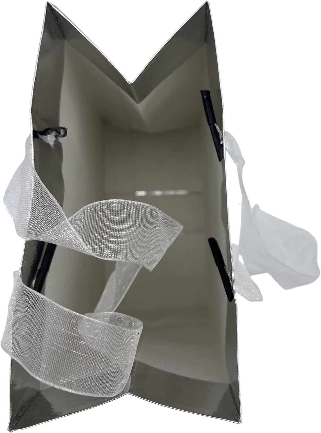 MODAIO-Gift Bags Small Size – Reusable Gift Bags With Handles From Three Different Stunning Colors - Perfect As Goodie Bags, Birthday Gift Bags, Party Favor Bags– 4"W x 3"D x 6"H Size-1/count (Silver)