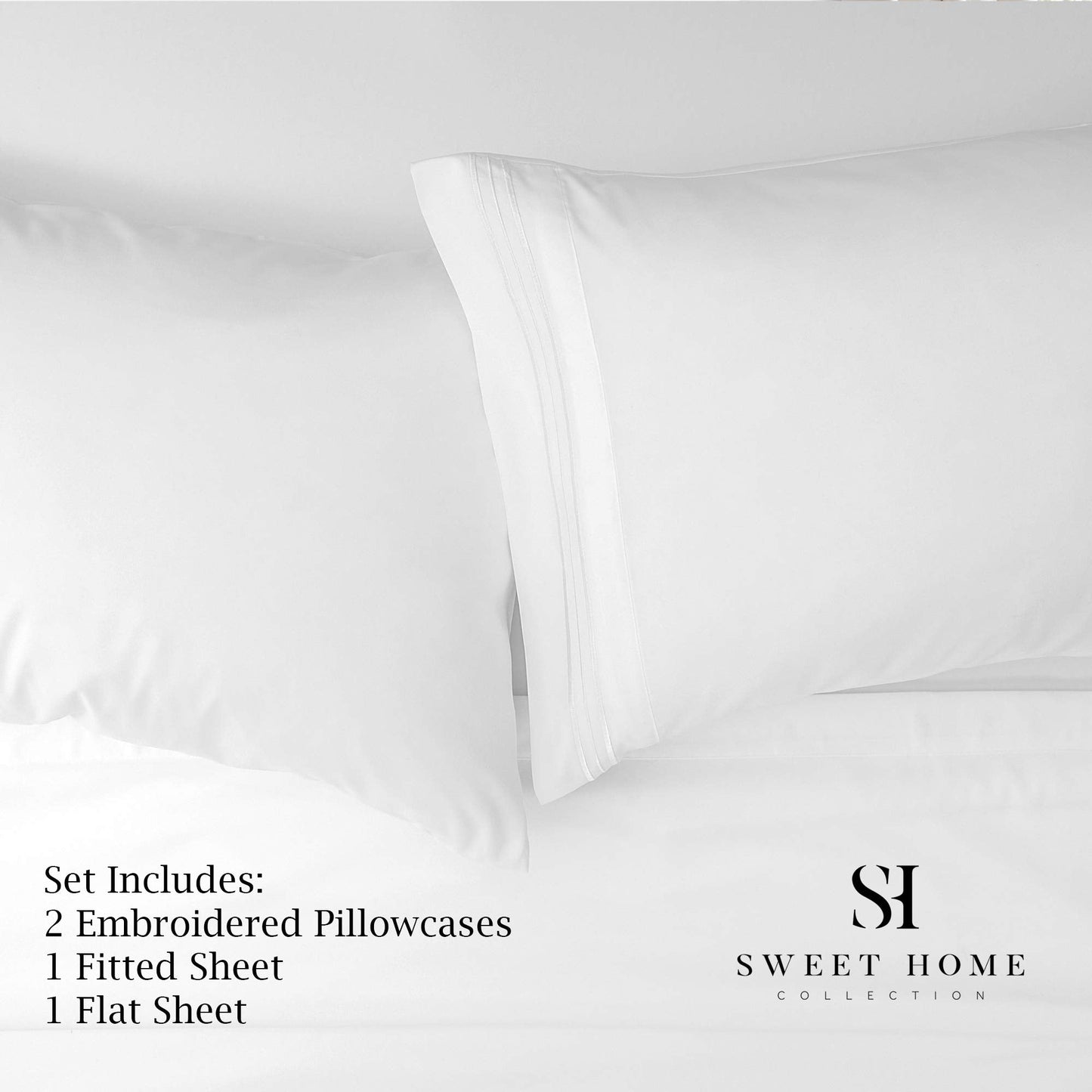 Supreme RV Short Queen Sheets Set, White  Short Queen Bed Sheets for RV Camper Mattress, 1500 Supreme Soft Sheets, RV Queen Size, White