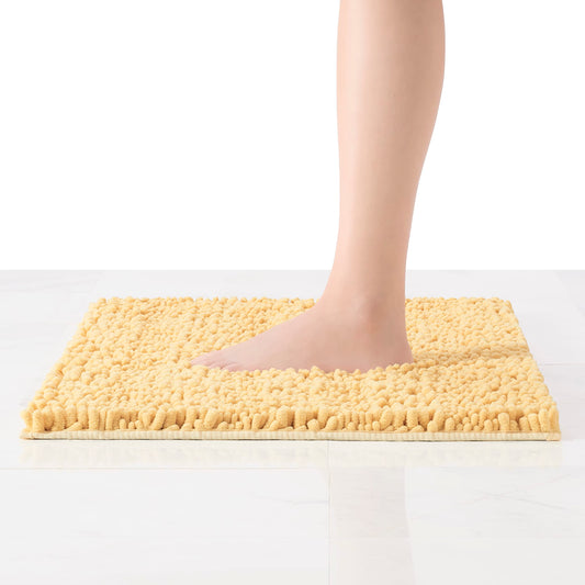 Astor Chenille Polyester Bath Mat, 20"x34", Yellow