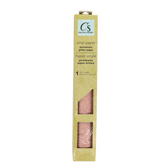 Crafter's Square Glitter Rose Gold Vinyl Paper, 12x48 in. (Pack of 4)