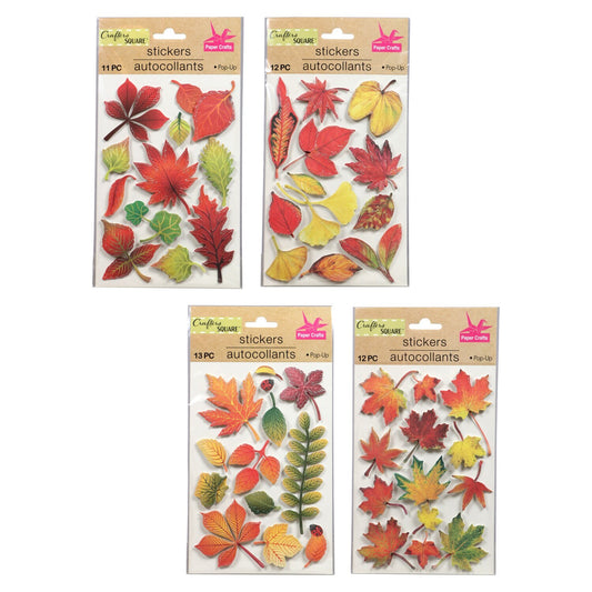 Crafter's Square Handmade Pop-up Leaf Stickers (Pack of 36)