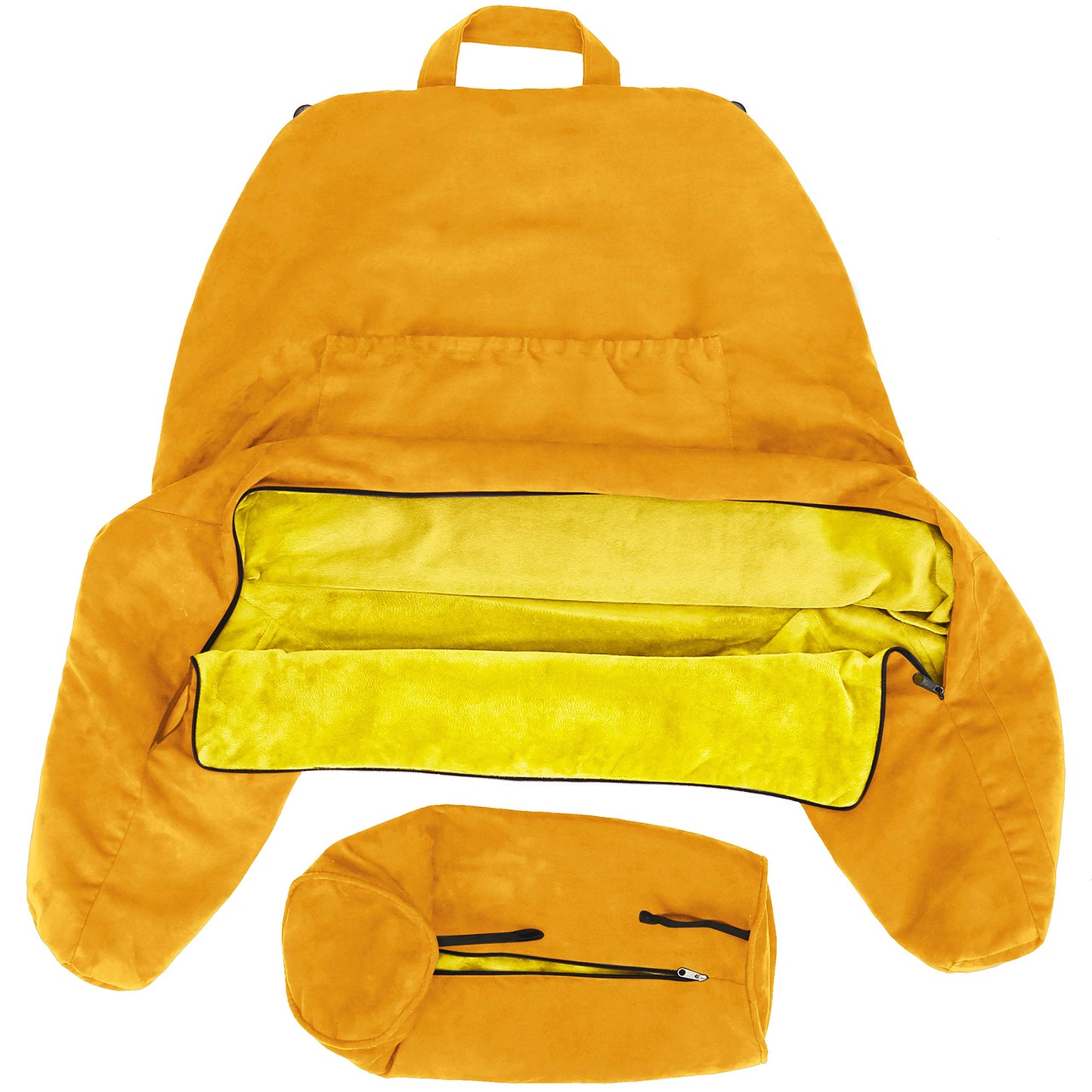 XXL Cover Aspen Edition Gold Rush, Reversible Microfiber to Microsuede, Side Back Pockets Handle for Transport Super Cozy Bed Rest Cover with Arms Easy Care