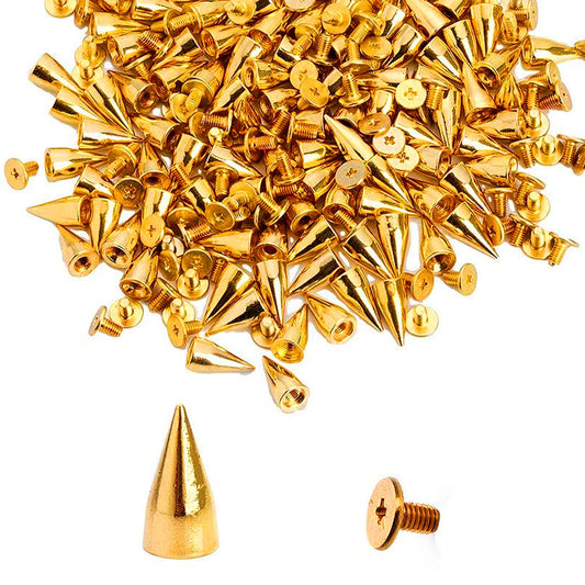 Gold Spike Studs 30 Sets 13MM Metal Screw Backs
