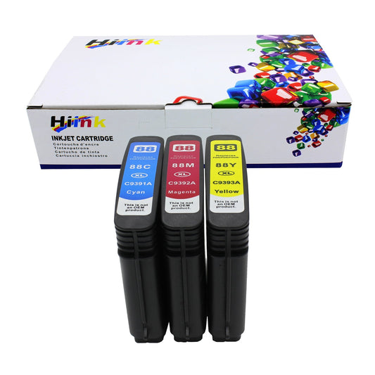 Hi Ink 3 Pack Color 88XL Remanufactured Replacement Ink Cartridges for Hp C9391an (Hp 88xl) High Yield Inkjet Cartridge (3 Pack Color)