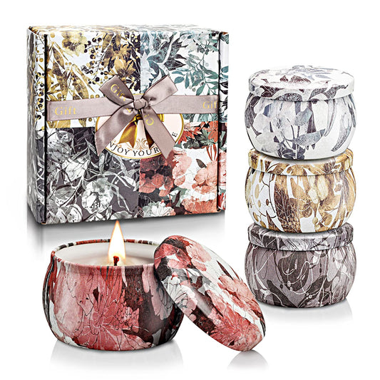 Scented Candles Birthday Gifts for Women-Relaxing Spa Gift Box Basket for Her Mom Sister Best Friend Unique Happy Birthday Bath Scented Set Gift Ideas  Gifts Boxes for Womem