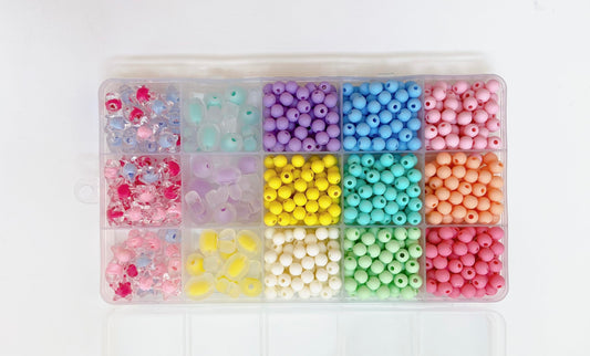 800pcs Colorful Round Beads for Jewelry Making Kit