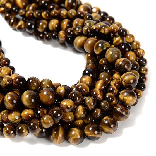 Natural Yellow Tiger Beads for Jewelry Making and Crafts