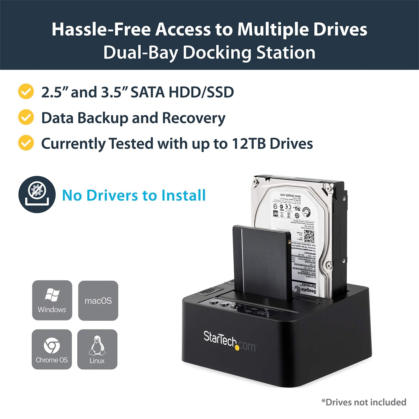 .com Standalone Hard Drive Duplicator, Dual Bay HDD/SSD Cloner/Copier, USB 3.1 (10Gbps) to SATA III HDD/SSD Docking Station, Hard Disk Duplicator Dock, Hard Drive Cloner (SDOCK2U313R)